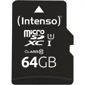 Intenso Performance - Carte mémoire flash (adaptateur microSDXC vers SD inclus) - 64 Go - UHS-I U1 / Class10 - microSDXC UHS-I