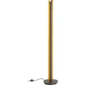 TRIO Lampadaire LED design étroit avec variateur noir / or Salon derrière canapé