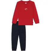 Schiesser Pyjama 'Family' bleu foncé / rouge