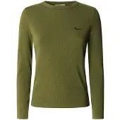 Pepe Jeans pour femme. PL5000025 T-shirt vert Betina (S), Casuel, Coton, Manche longue