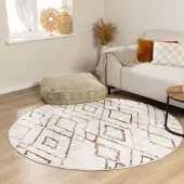 FRAAI Tapis rond berbère - Blend Diamond Terra | Ø 200 cm | Rond | Pile haute