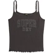 Superdry Femme Caraco en Pointelle à Motif Athletic Essentials Noir Taille: 38-40