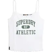 Superdry Femme Caraco en Pointelle à Motif Athletic Essentials Blanc Taille: 38-40