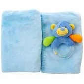 Creaciones Llopis Coffret Cadeau+couverture Polaire+hochet Ours 100x75 Cm 16 Cm