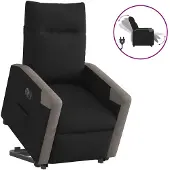 vidaXL Fauteuil relax releveur électrique noir tissu