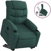 vidaXL Fauteuil relax avec releveur Vert foncé Tissu