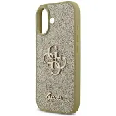GUESS Coque 4G Metal Logo Glitter Apple iPhone 17 - Doré