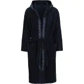 Emporio Armani pour homme. EM002255_AF14986 Peignoir en éponge avec logo sur fond bleu marine (S), Homewear, Coton