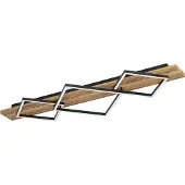 Eglo Plafonnier Boyal noir avec bois foncé