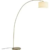 QAZQA Lampadaire arc moderne en laiton avec abat-jour beige - Vinossa