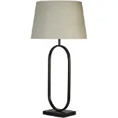 Searchlight Lampe de table Modish Noir avec teinte crème