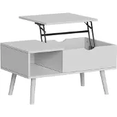 Vicco Table basse Stora Blanc 76x45cm avec fonction de levage, Model 56371