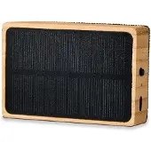 Mikamax Solar Bamboo Speaker, Enceinte Bluetooth, Marron