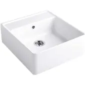 NABER Evier cuve simple. Evier, céramique, blanc alpin - Eviers à encastrer