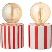 J-Line Lampada 9x9x17 cm Rosso/Bianco Modello Assortito