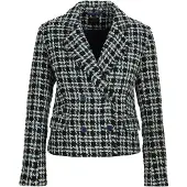MADELEINE Blazer bleu fumé / noir / blanc cassé