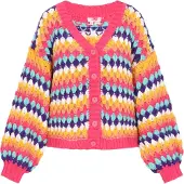 Mymo Cardigan bleu / violet / orange / rose