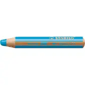 Stabilo - Lot de 5 - crayon aux talents multiples woody 3 in 1, rond, Cyan