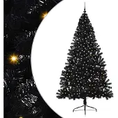 vidaXL Sapin de Noël artificiel pré-éclairé noir 240 cm PVC