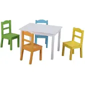 Classic World Table avec 4 chaises - Ensemble convivial et élégant