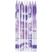 Folat Kerzen Marmor Lila - 10 cm - 24 Stück