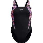 Speedo Hyperboom Splice Muscleback Swimsuit Noir UK 30 Femme