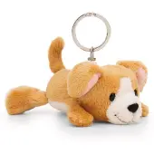 Nici Unisexe, Porte-clés, NICI Schlüsselanhänger Hund liegend braun 10cm, Marron, Multicolore, Blanc