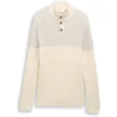 Tom Tailor Pull-over taupe / blanc cassé