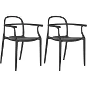 Beliani Ensemble de 2 chaises de jardin Noir Polypropylène léger Plastique résistant aux intempéries Intérieur et extérieur Moderne