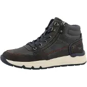 Mustang Bottines à lacets 'Mart' brun foncé / anthracite / gris foncé
