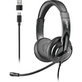 NGS VOX605 Casque stéréo filaire USB-C avec microphone pour la musique et les appels Noir
