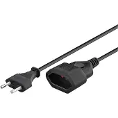 Deltaco Rallonge fiche européenne, 5 m, noir (5 m, CEE 7/16, CEE 7/7, IEC 60906-1)