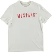 Mustang T-Shirt 'Austin' rouge / blanc cassé