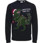 Only & Sons Pull-over 'ONSXmas' bleu nuit / émeraude / rouge / blanc