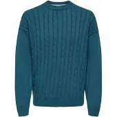 Only & Sons Pull-over 'Lamard' bleu cyan