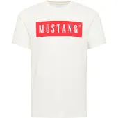 Mustang T-Shirt 'Austin' beige clair / rouge
