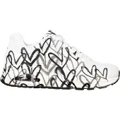 SKECHERS Baskets basses 'Uno - Spread The Love' gris / noir / blanc