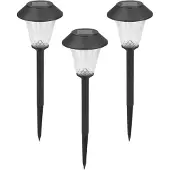Luxform Lot de 3 spots à pointes St. Tropez solaire noir