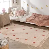 Little Olly Tapis pour chambre d’enfant – Lou Dots Terracotta | 140x200cm | Rectangulaire | Pile courte