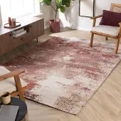 Studio Clarice Tapis abstrait – Candice Rose | 80x150cm | Rectangulaire | Pile courte