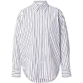 Gant pour femme. 4300239 Chemise classique en popeline rayée marine, coupe décontractée (34), Casuel, Coton, Manche longue
