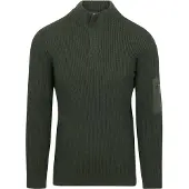 Suitable Mou Pull Demi-Zip Vert Foncé