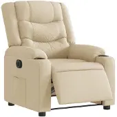 vidaXL Fauteuil relax électrique Crème Tissu