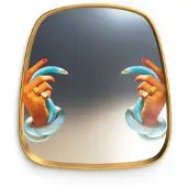 Seletti Gold Frame 59 cm Miroir Hands with Snakes