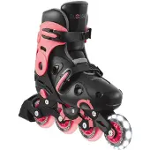 Globber Patins à Roulettes GO-SKATE - T. 34-37 - Noir/Corail Rose
