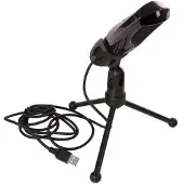 HQ Power Microphone à condensateur studio USB avec support table - Pour podcast ou enregistrement d'instrument