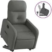 vidaXL Fauteuil relax releveur gris foncé Tissu