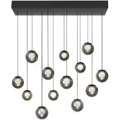 Paul Neuhaus Lampe suspendue à 13 lumières Pure Popup Gris mystique