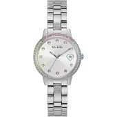 GUESS Montre à affichage analogique 'Three Of Hearts' bleu / jaune / rose / argent
