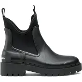 Calvin Klein Bottes en caoutchouc noir / blanc